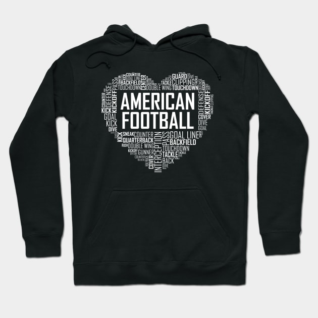 American Football Love Hoodie by LetsBeginDesigns